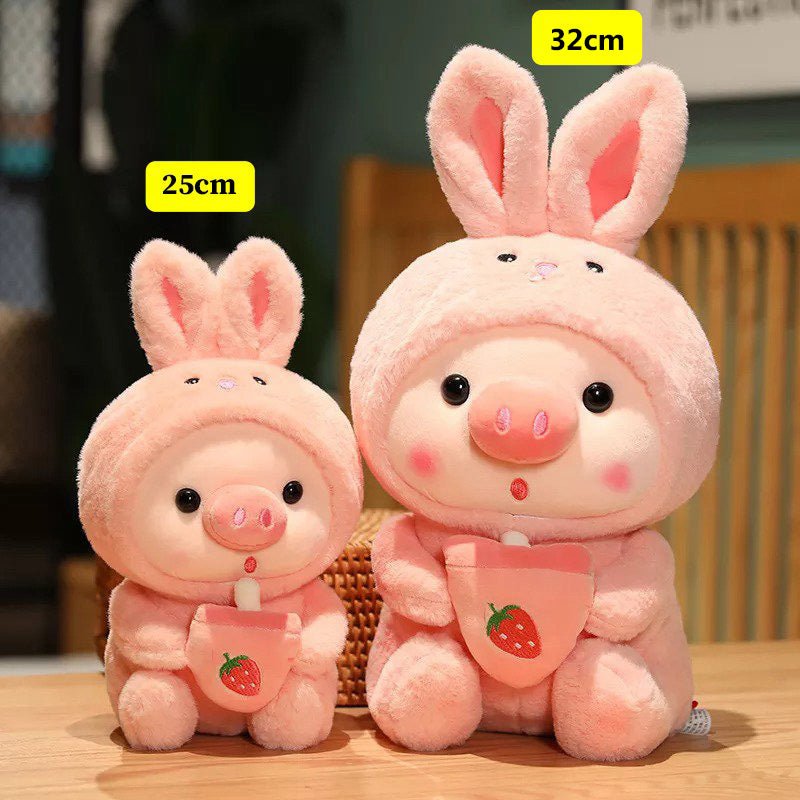 Boba Pig Stuffed Animal Soft Plushie Gift for Girls & Boys